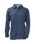 HEATHERED FLEECE BUTTON UP SHIRT