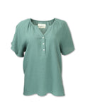GAUZE RAGLAN SLEEVE TOP